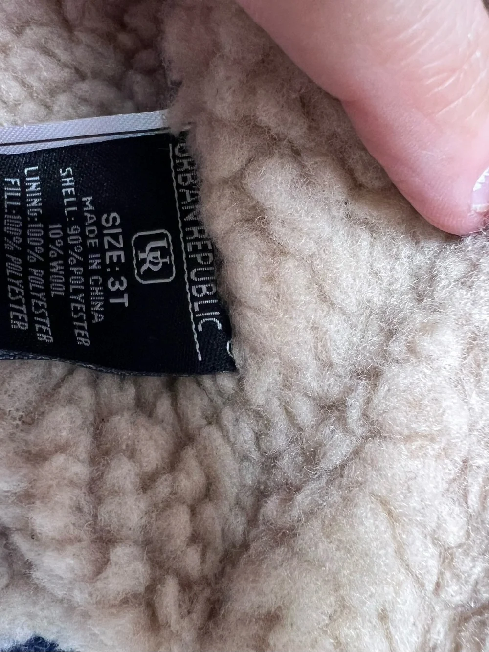 Urban Republic NWT Toddler Navy Blue Pea Coat Wool Blend Jacket‎ Size 3T